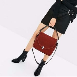 Zara red suede bag
